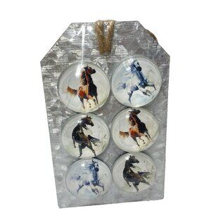 Ganz Horse 6pc Magnets On Metal Tag Brand New Equestrian Horses Fridge Magnets